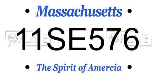 11SE576 Massachusetts License Plate