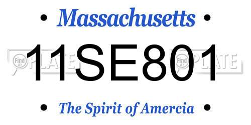 11SE801 Massachusetts License Plate