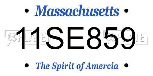 11SE859 Massachusetts License Plate