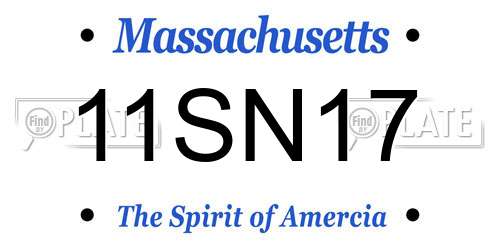 11SN17 Massachusetts License Plate