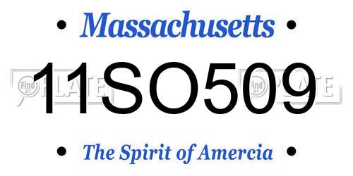 11SO509 Massachusetts License Plate
