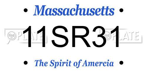 11SR31 Massachusetts License Plate