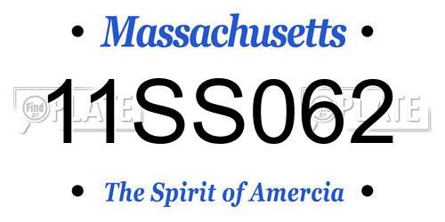 11SS062 Massachusetts License Plate