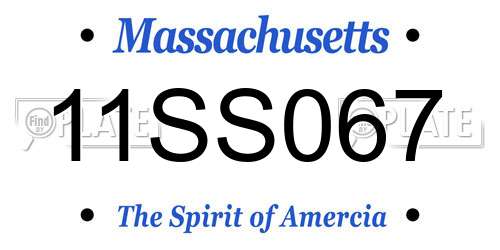 11SS067 Massachusetts License Plate