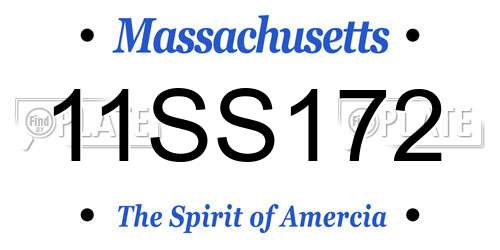 11SS172 Massachusetts License Plate