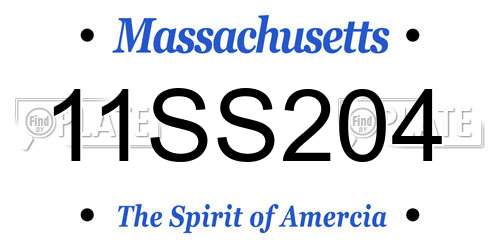 11SS204 Massachusetts License Plate