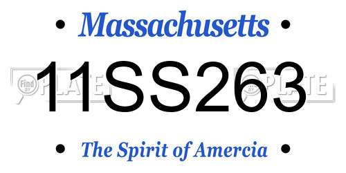 11SS263 Massachusetts License Plate