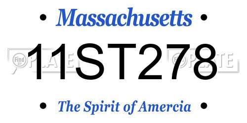 11ST278 Massachusetts License Plate