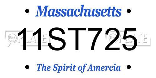 11ST725 Massachusetts License Plate