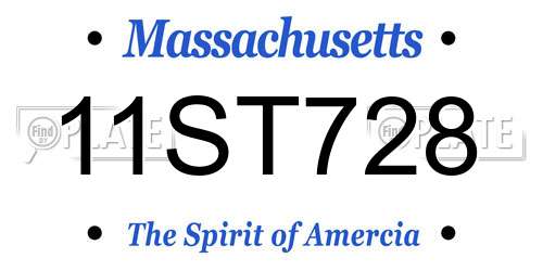 11ST728 Massachusetts License Plate