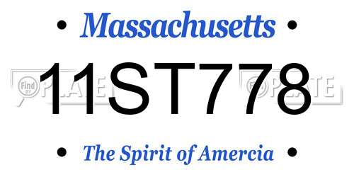 11ST778 Massachusetts License Plate