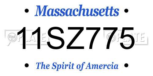 11SZ775 Massachusetts License Plate