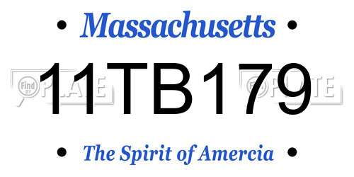 11TB179 Massachusetts License Plate