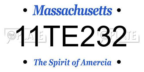 11TE232 Massachusetts License Plate