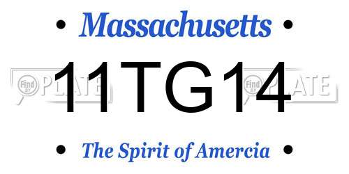 11TG14 Massachusetts License Plate