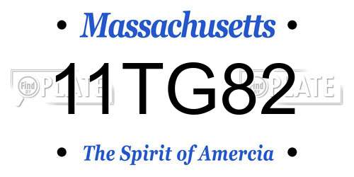 11TG82 Massachusetts License Plate