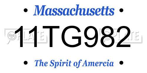 11TG982 Massachusetts License Plate