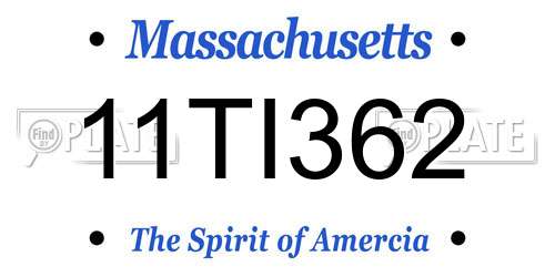 11TI362 Massachusetts License Plate