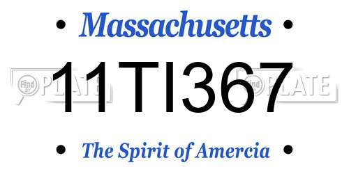 11TI367 Massachusetts License Plate