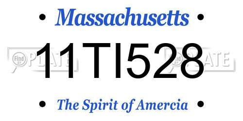 11TI528 Massachusetts License Plate