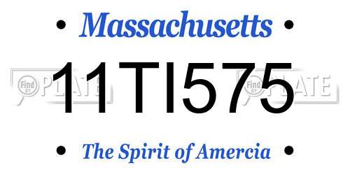 11TI575 Massachusetts License Plate