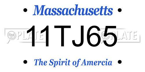 11TJ65 Massachusetts License Plate