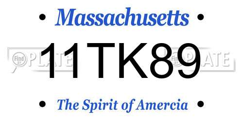 11TK89 Massachusetts License Plate