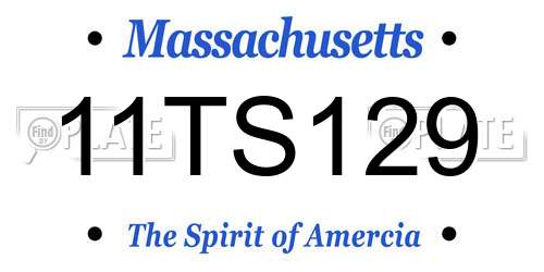 11TS129 Massachusetts License Plate