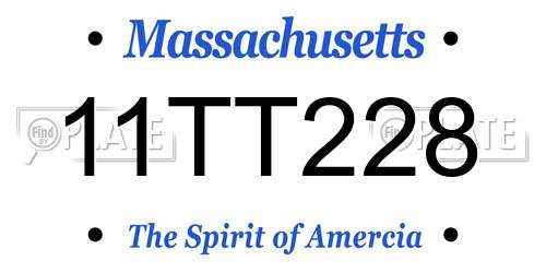 11TT228 Massachusetts License Plate