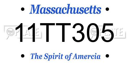 11TT305 Massachusetts License Plate