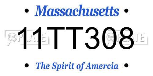 11TT308 Massachusetts License Plate