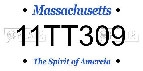 11TT309 Massachusetts License Plate