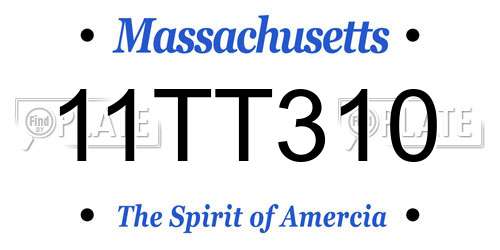 11TT310 Massachusetts License Plate