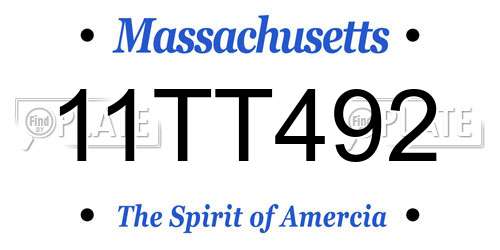 11TT492 Massachusetts License Plate