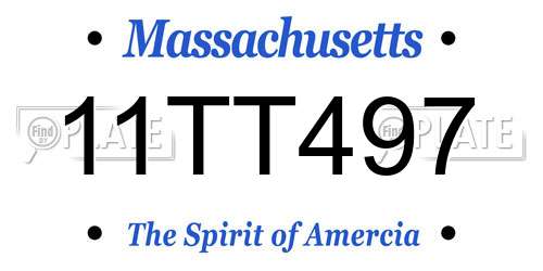11TT497 Massachusetts License Plate