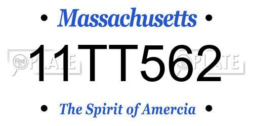 11TT562 Massachusetts License Plate