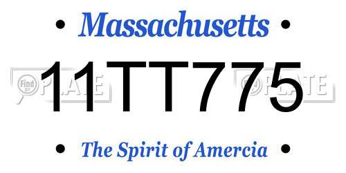 11TT775 Massachusetts License Plate