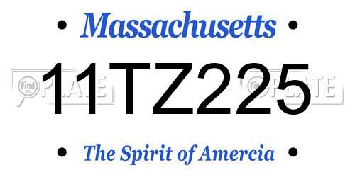 11TZ225 Massachusetts License Plate