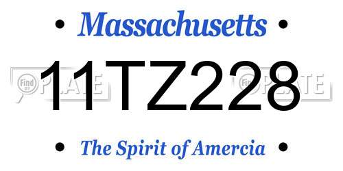 11TZ228 Massachusetts License Plate
