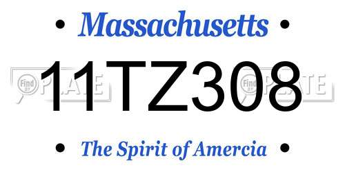 11TZ308 Massachusetts License Plate