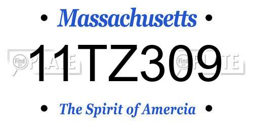 11TZ309 Massachusetts License Plate