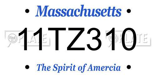 11TZ310 Massachusetts License Plate