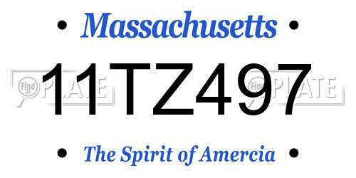 11TZ497 Massachusetts License Plate
