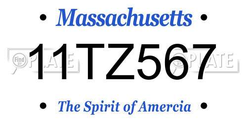 11TZ567 Massachusetts License Plate