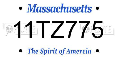 11TZ775 Massachusetts License Plate