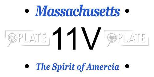 11V Massachusetts License Plate