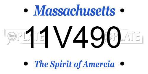 11V490 Massachusetts License Plate