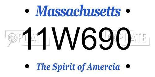 11W690 Massachusetts License Plate