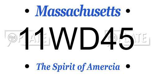 11WD45 Massachusetts License Plate