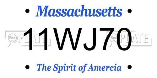 11WJ70 Massachusetts License Plate
